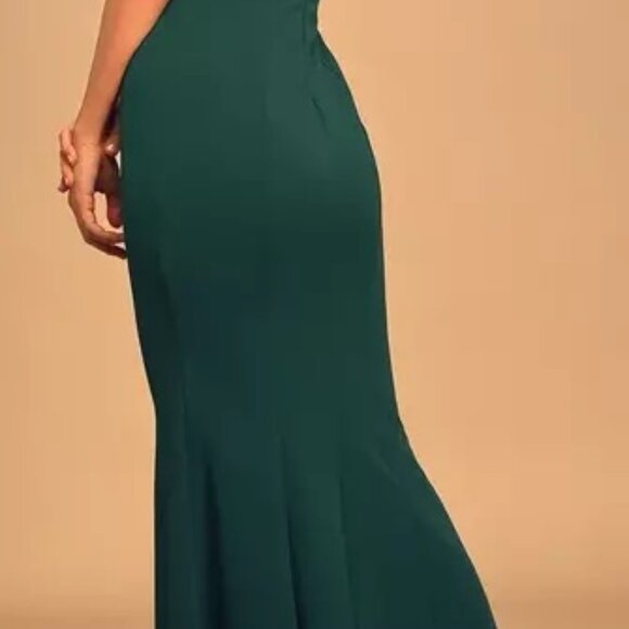 Hopeful Romantic Hunter Green Lace Mermaid Maxi Dress - Size Large - Picture 2 of 5
